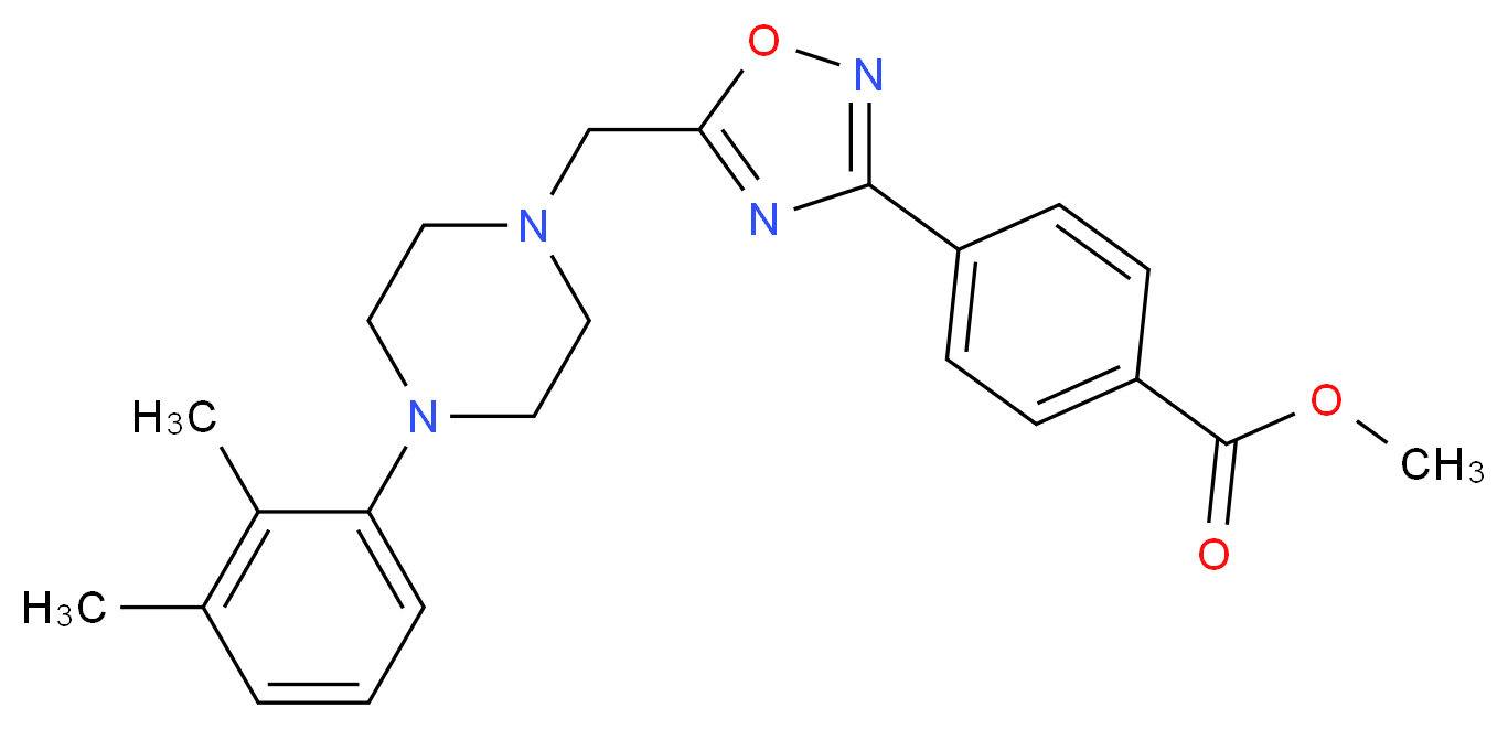 methyl 4-(5-{[4-(2,3-dimethylphenyl)-1-piperazinyl]methyl}-1,2,4-oxadiazol-3-yl)benzoate_Molecular_structure_CAS_)