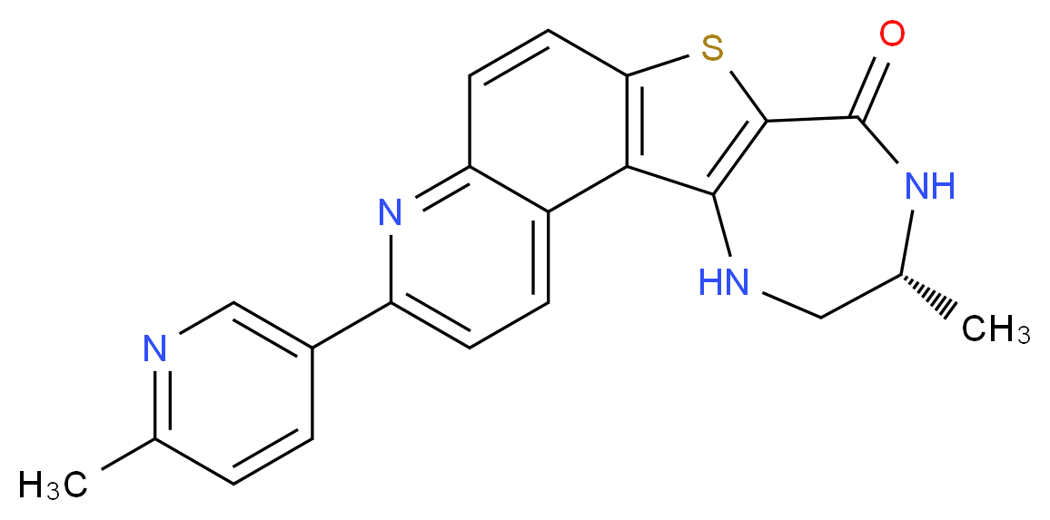 (10R)-10-methyl-3-(6-methylpyridin-3-yl)-9,10,11,12-tetrahydro-8H-[1,4]diazepino[5',6':4,5]thieno[3,2-f]quinolin-8-one_Molecular_structure_CAS_)