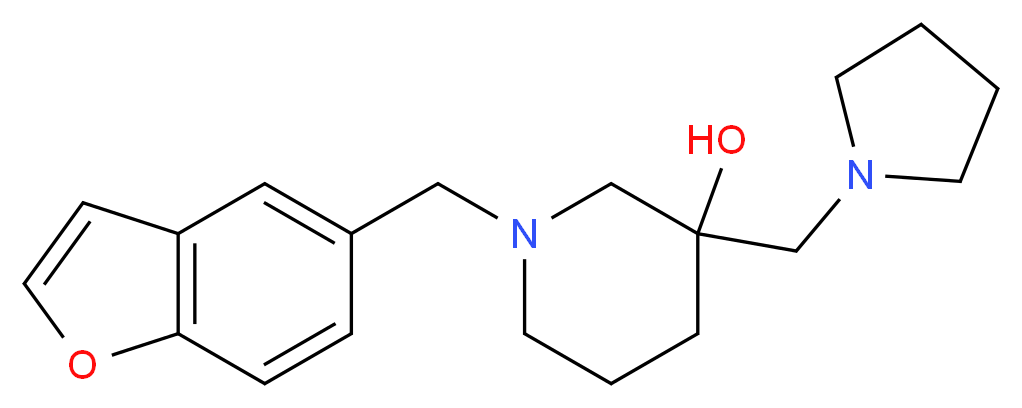 1-(1-benzofuran-5-ylmethyl)-3-(pyrrolidin-1-ylmethyl)piperidin-3-ol_Molecular_structure_CAS_)