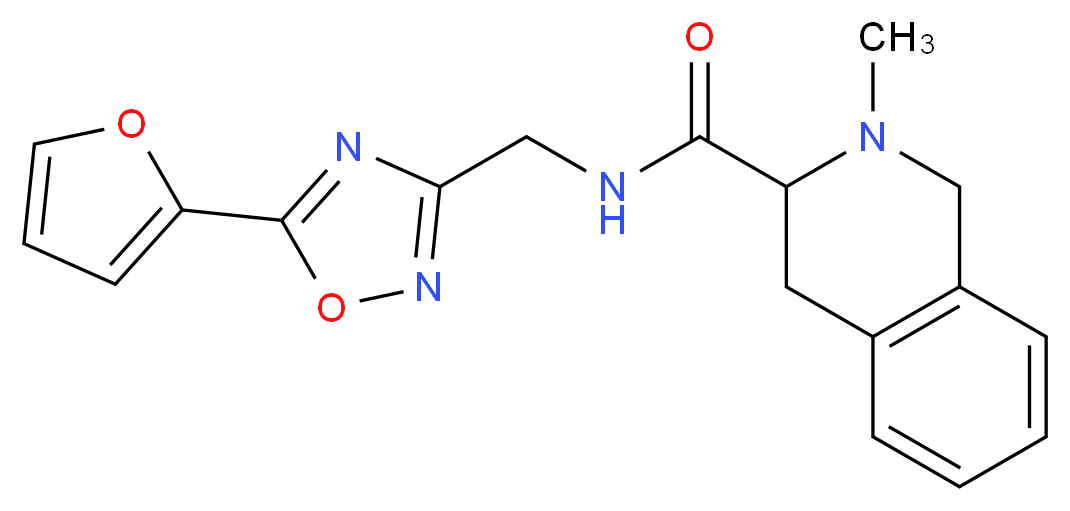 N-{[5-(2-furyl)-1,2,4-oxadiazol-3-yl]methyl}-2-methyl-1,2,3,4-tetrahydroisoquinoline-3-carboxamide_Molecular_structure_CAS_)