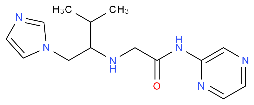 2-{[1-(1H-imidazol-1-ylmethyl)-2-methylpropyl]amino}-N-pyrazin-2-ylacetamide_Molecular_structure_CAS_)