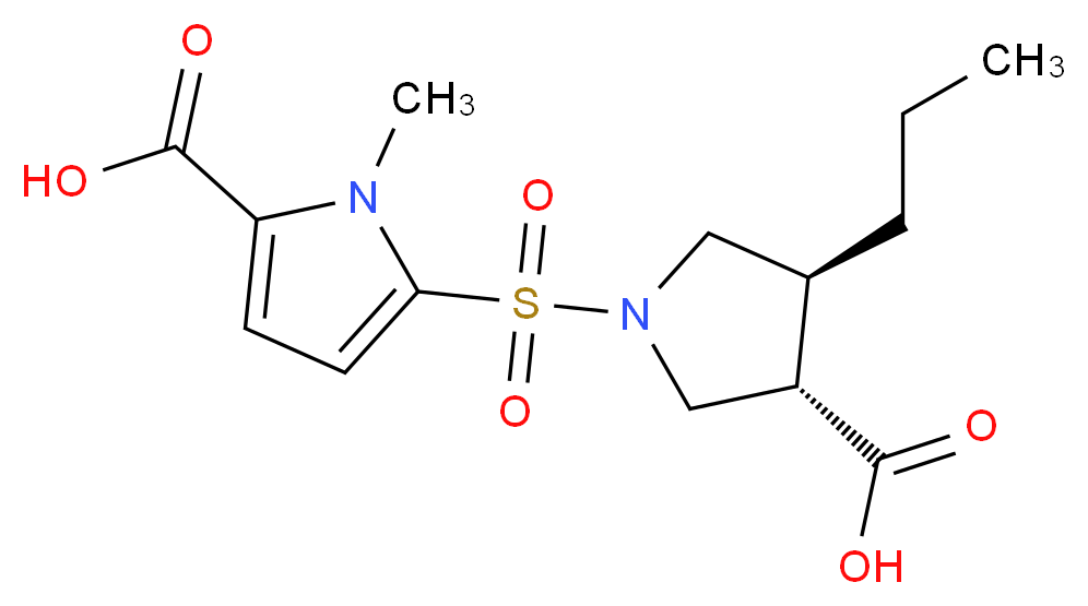 5-{[(3S*,4S*)-3-carboxy-4-propylpyrrolidin-1-yl]sulfonyl}-1-methyl-1H-pyrrole-2-carboxylic acid_Molecular_structure_CAS_)