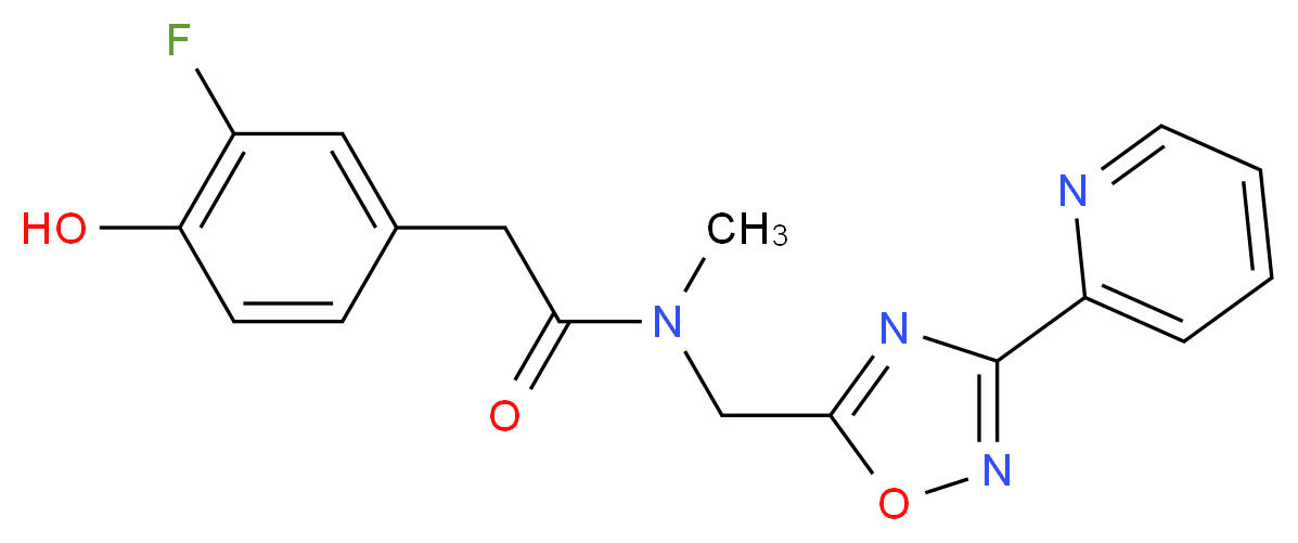 2-(3-fluoro-4-hydroxyphenyl)-N-methyl-N-{[3-(2-pyridinyl)-1,2,4-oxadiazol-5-yl]methyl}acetamide_Molecular_structure_CAS_)