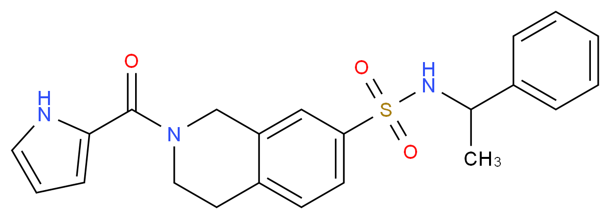 N-(1-phenylethyl)-2-(1H-pyrrol-2-ylcarbonyl)-1,2,3,4-tetrahydroisoquinoline-7-sulfonamide_Molecular_structure_CAS_)