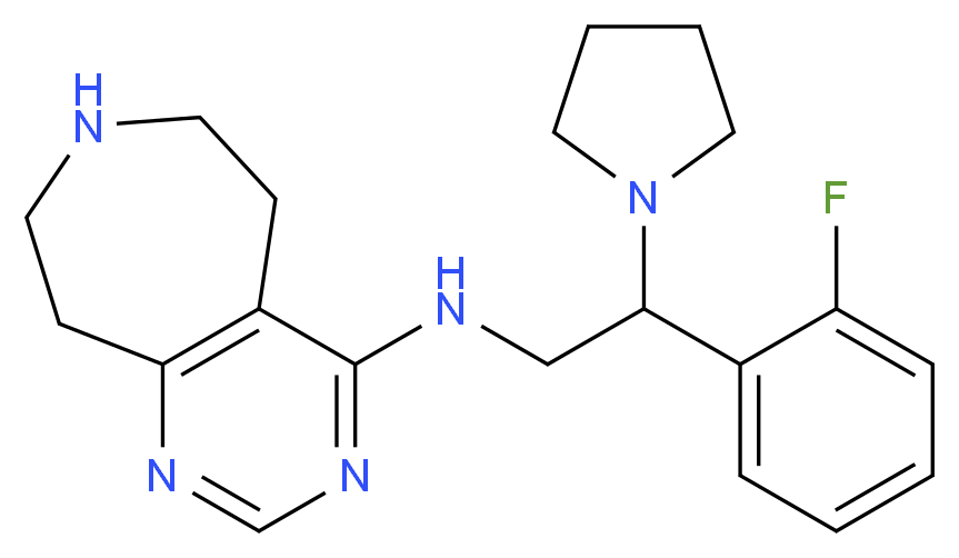 N-[2-(2-fluorophenyl)-2-pyrrolidin-1-ylethyl]-6,7,8,9-tetrahydro-5H-pyrimido[4,5-d]azepin-4-amine_Molecular_structure_CAS_)