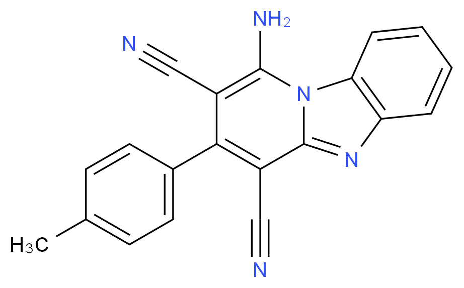 1-Amino-3-p-tolyl-benzo[4,5]imidazo[1,2-a]pyridine-2,4-dicarbonitrile_Molecular_structure_CAS_)