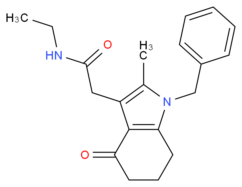 2-(1-benzyl-2-methyl-4-oxo-4,5,6,7-tetrahydro-1H-indol-3-yl)-N-ethylacetamide_Molecular_structure_CAS_)