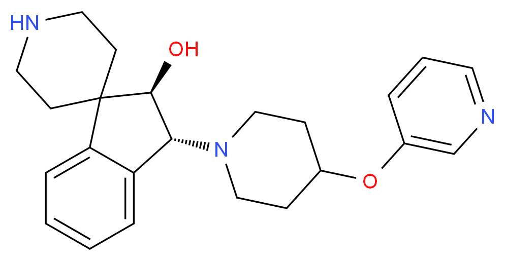 (2R*,3R*)-3-[4-(3-pyridinyloxy)-1-piperidinyl]-2,3-dihydrospiro[indene-1,4'-piperidin]-2-ol_Molecular_structure_CAS_)