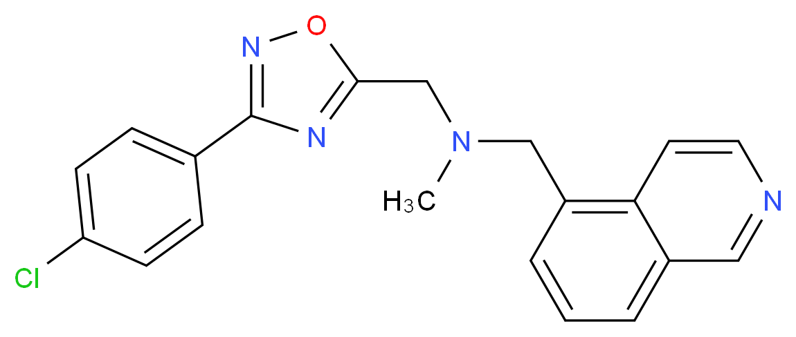 1-[3-(4-chlorophenyl)-1,2,4-oxadiazol-5-yl]-N-(5-isoquinolinylmethyl)-N-methylmethanamine_Molecular_structure_CAS_)
