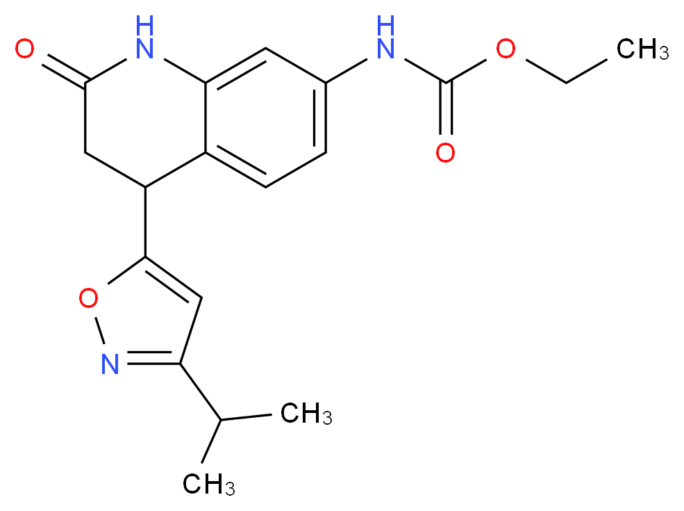ethyl [4-(3-isopropylisoxazol-5-yl)-2-oxo-1,2,3,4-tetrahydroquinolin-7-yl]carbamate_Molecular_structure_CAS_)
