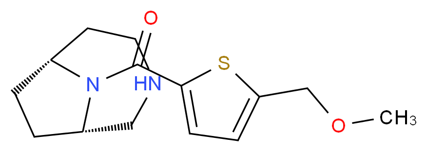 (1S*,6R*)-9-{[5-(methoxymethyl)-2-thienyl]carbonyl}-3,9-diazabicyclo[4.2.1]nonane_Molecular_structure_CAS_)
