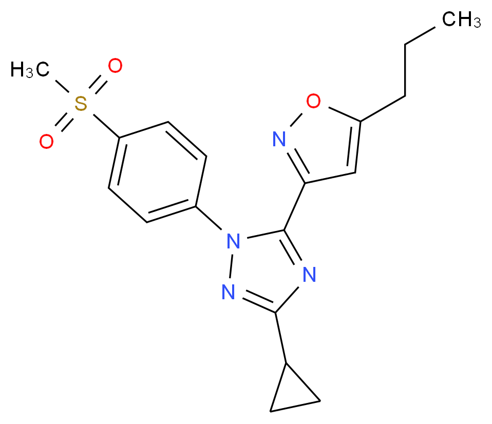 3-cyclopropyl-1-[4-(methylsulfonyl)phenyl]-5-(5-propylisoxazol-3-yl)-1H-1,2,4-triazole_Molecular_structure_CAS_)