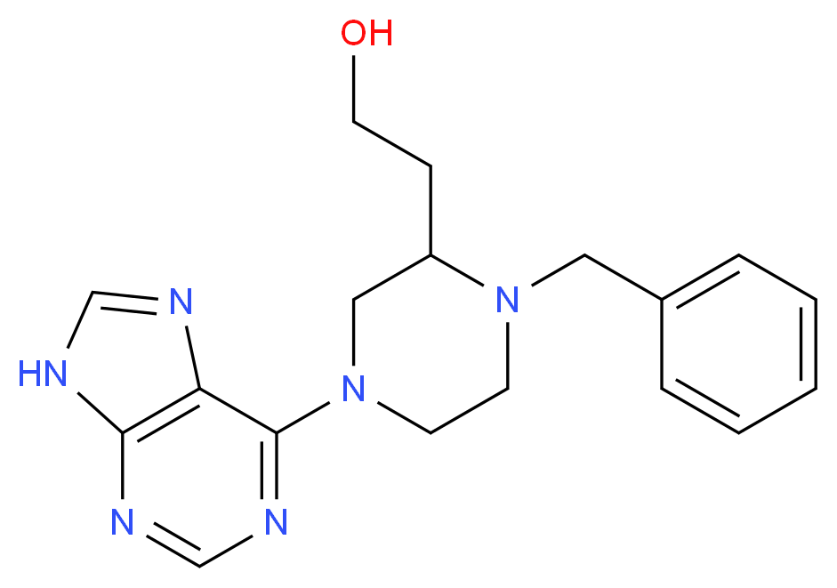 2-[1-benzyl-4-(9H-purin-6-yl)-2-piperazinyl]ethanol_Molecular_structure_CAS_)