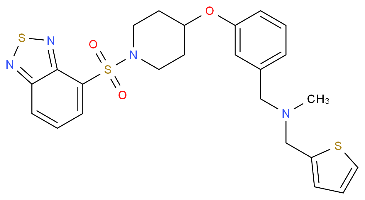 (3-{[1-(2,1,3-benzothiadiazol-4-ylsulfonyl)-4-piperidinyl]oxy}benzyl)methyl(2-thienylmethyl)amine_Molecular_structure_CAS_)