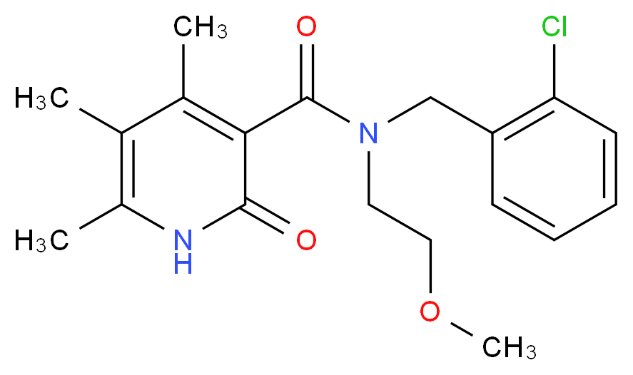 N-(2-chlorobenzyl)-N-(2-methoxyethyl)-4,5,6-trimethyl-2-oxo-1,2-dihydropyridine-3-carboxamide_Molecular_structure_CAS_)