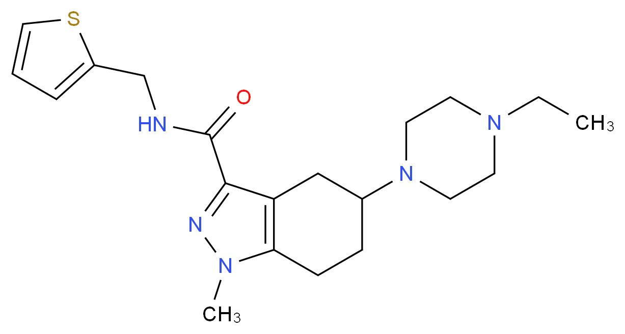 5-(4-ethyl-1-piperazinyl)-1-methyl-N-(2-thienylmethyl)-4,5,6,7-tetrahydro-1H-indazole-3-carboxamide_Molecular_structure_CAS_)