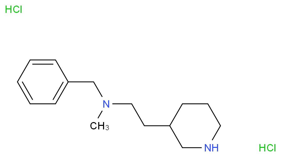 N-Benzyl-N-methyl-2-(3-piperidinyl)-1-ethanamine dihydrochloride_Molecular_structure_CAS_)