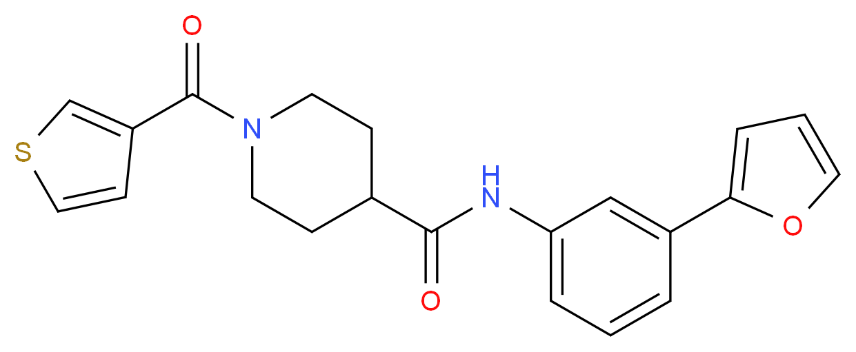 N-[3-(2-furyl)phenyl]-1-(3-thienylcarbonyl)-4-piperidinecarboxamide_Molecular_structure_CAS_)