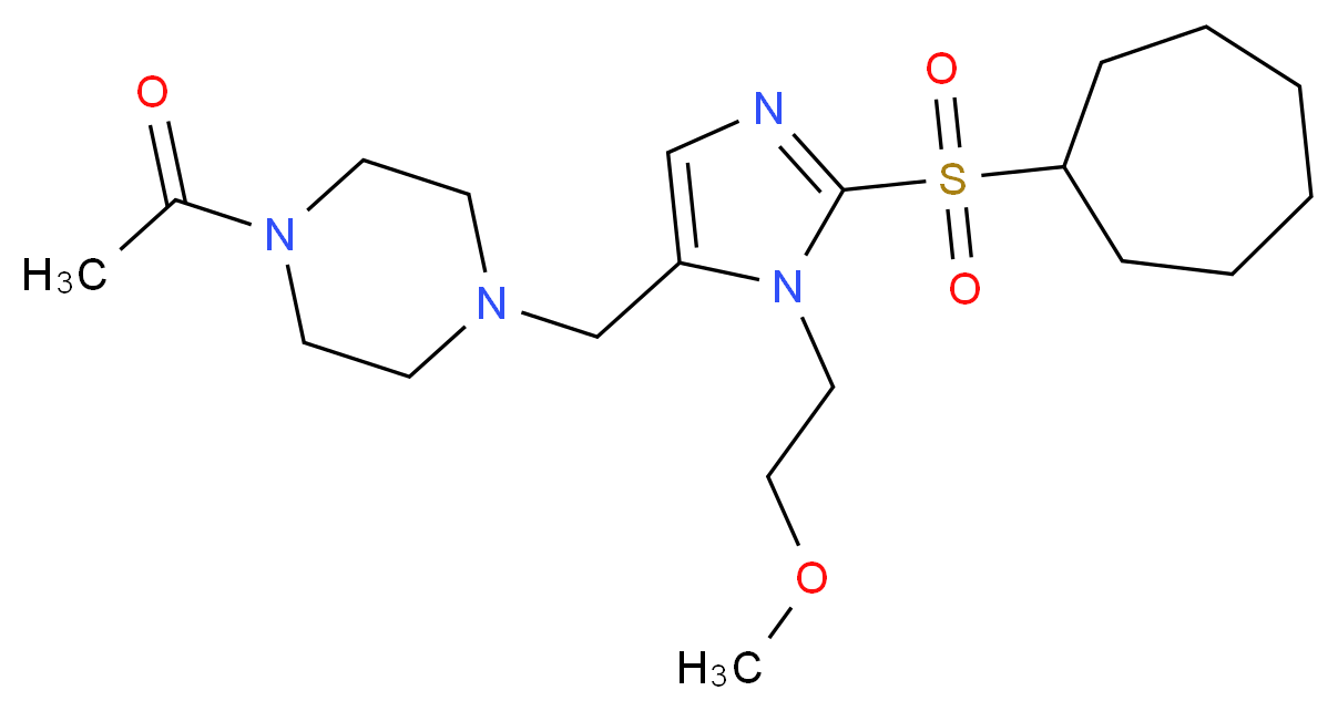 1-acetyl-4-{[2-(cycloheptylsulfonyl)-1-(2-methoxyethyl)-1H-imidazol-5-yl]methyl}piperazine_Molecular_structure_CAS_)