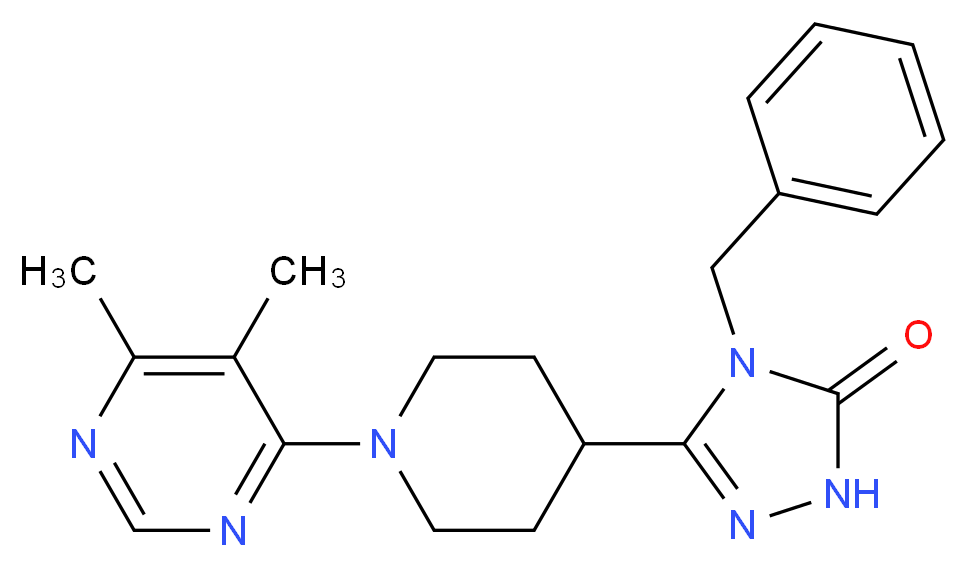 4-benzyl-5-[1-(5,6-dimethyl-4-pyrimidinyl)-4-piperidinyl]-2,4-dihydro-3H-1,2,4-triazol-3-one_Molecular_structure_CAS_)