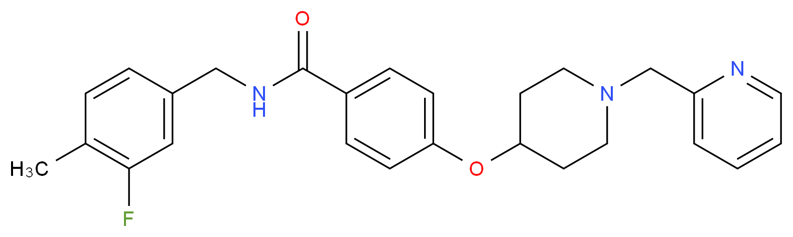 N-(3-fluoro-4-methylbenzyl)-4-{[1-(2-pyridinylmethyl)-4-piperidinyl]oxy}benzamide_Molecular_structure_CAS_)