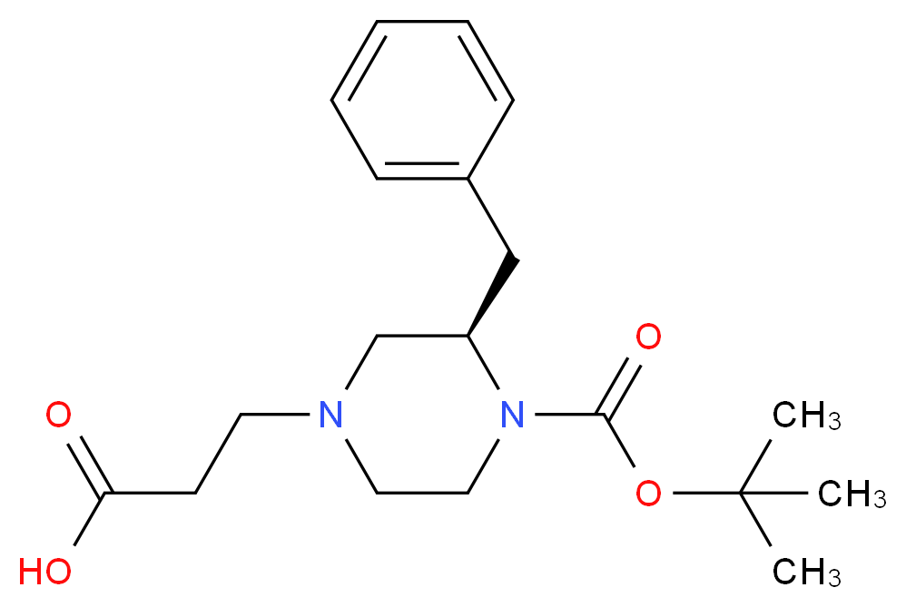 (R)-3-(3-benzyl-4-(tert-butoxycarbonyl)piperazin-1-yl)propanoic acid_Molecular_structure_CAS_1060814-16-5)