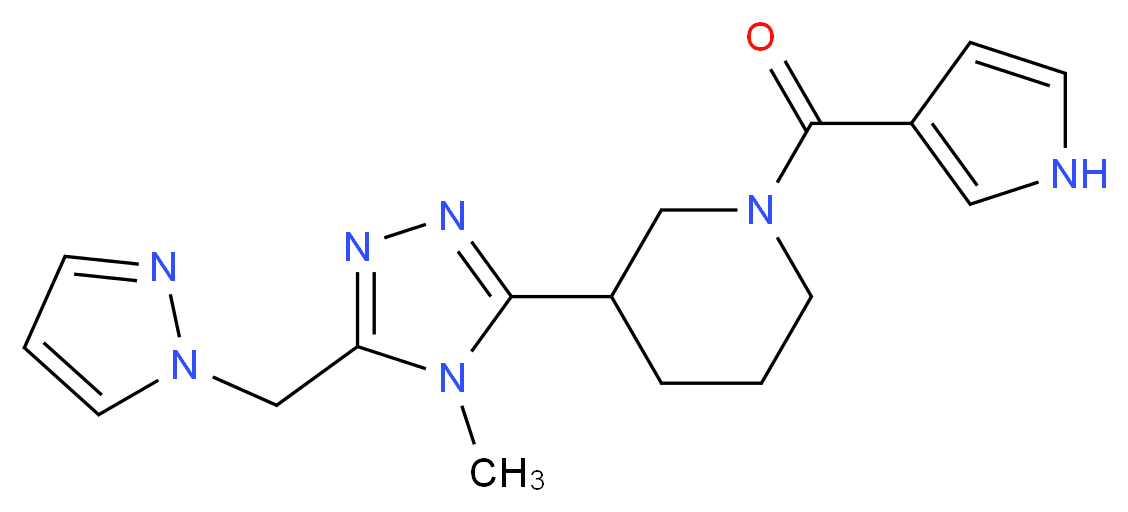 3-[4-methyl-5-(1H-pyrazol-1-ylmethyl)-4H-1,2,4-triazol-3-yl]-1-(1H-pyrrol-3-ylcarbonyl)piperidine_Molecular_structure_CAS_)