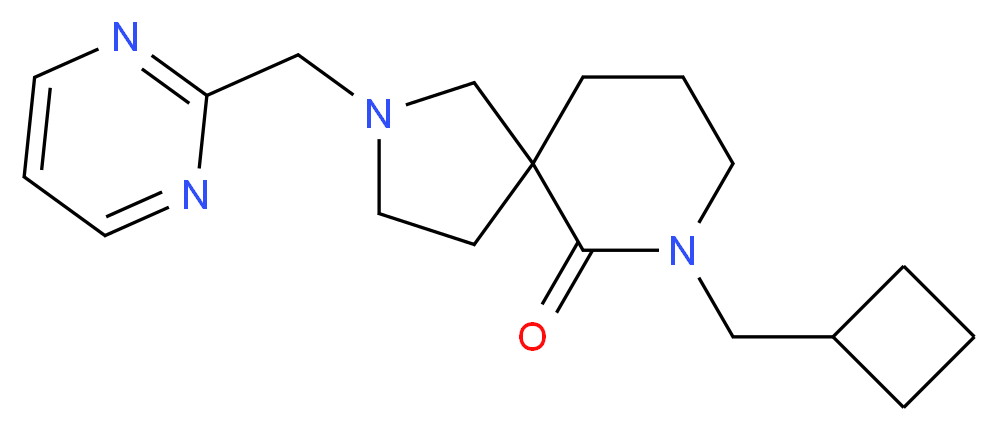 7-(cyclobutylmethyl)-2-(pyrimidin-2-ylmethyl)-2,7-diazaspiro[4.5]decan-6-one_Molecular_structure_CAS_)
