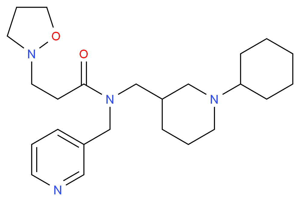 N-[(1-cyclohexyl-3-piperidinyl)methyl]-3-(2-isoxazolidinyl)-N-(3-pyridinylmethyl)propanamide_Molecular_structure_CAS_)