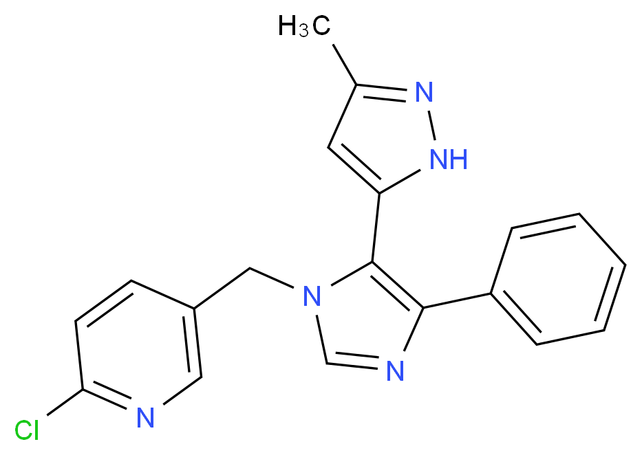 2-chloro-5-{[5-(3-methyl-1H-pyrazol-5-yl)-4-phenyl-1H-imidazol-1-yl]methyl}pyridine_Molecular_structure_CAS_)
