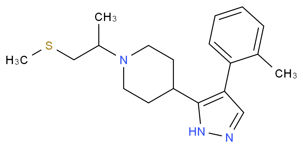 1-[1-methyl-2-(methylthio)ethyl]-4-[4-(2-methylphenyl)-1H-pyrazol-5-yl]piperidine_Molecular_structure_CAS_)