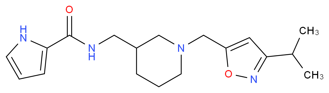 N-({1-[(3-isopropylisoxazol-5-yl)methyl]piperidin-3-yl}methyl)-1H-pyrrole-2-carboxamide_Molecular_structure_CAS_)