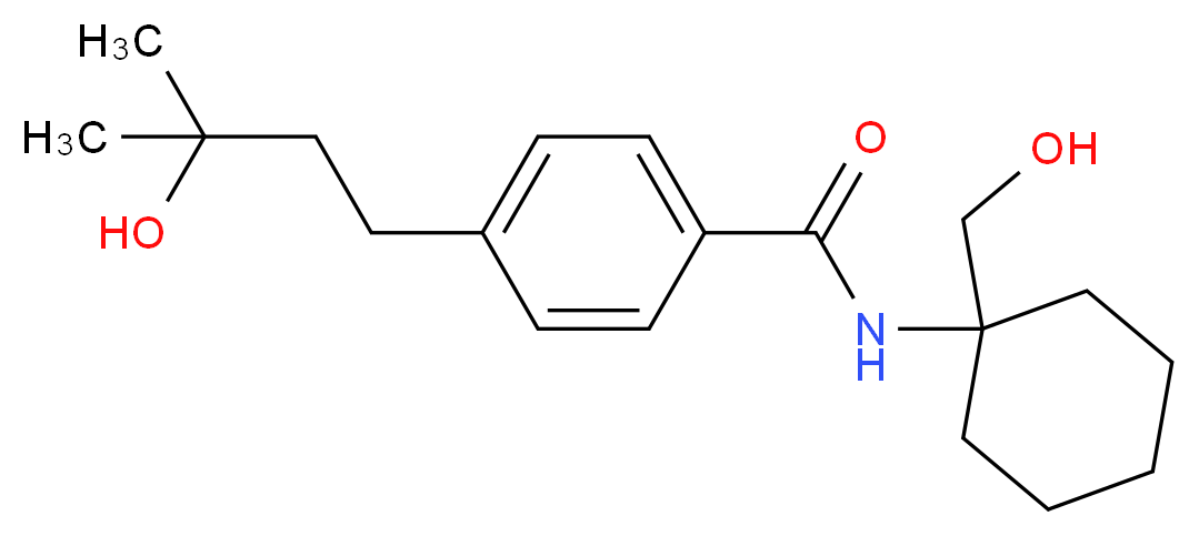 4-(3-hydroxy-3-methylbutyl)-N-[1-(hydroxymethyl)cyclohexyl]benzamide_Molecular_structure_CAS_)