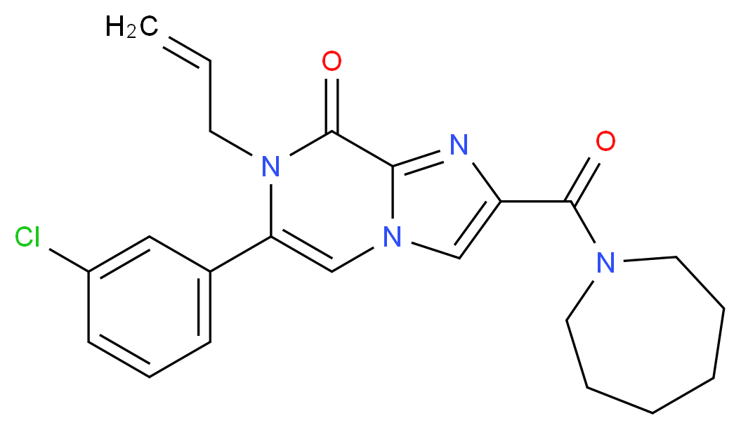 7-allyl-2-(azepan-1-ylcarbonyl)-6-(3-chlorophenyl)imidazo[1,2-a]pyrazin-8(7H)-one_Molecular_structure_CAS_)