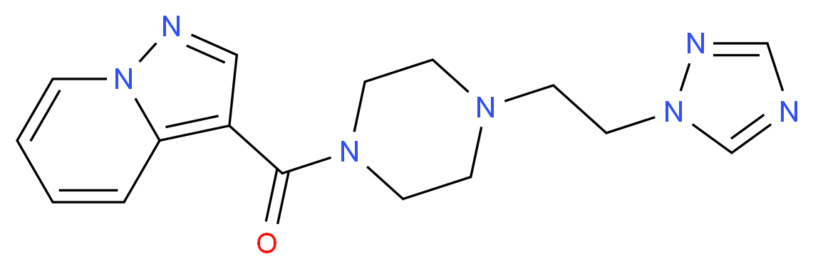 3-({4-[2-(1H-1,2,4-triazol-1-yl)ethyl]-1-piperazinyl}carbonyl)pyrazolo[1,5-a]pyridine_Molecular_structure_CAS_)