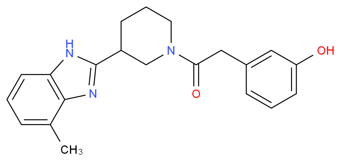 3-{2-[3-(4-methyl-1H-benzimidazol-2-yl)-1-piperidinyl]-2-oxoethyl}phenol_Molecular_structure_CAS_)