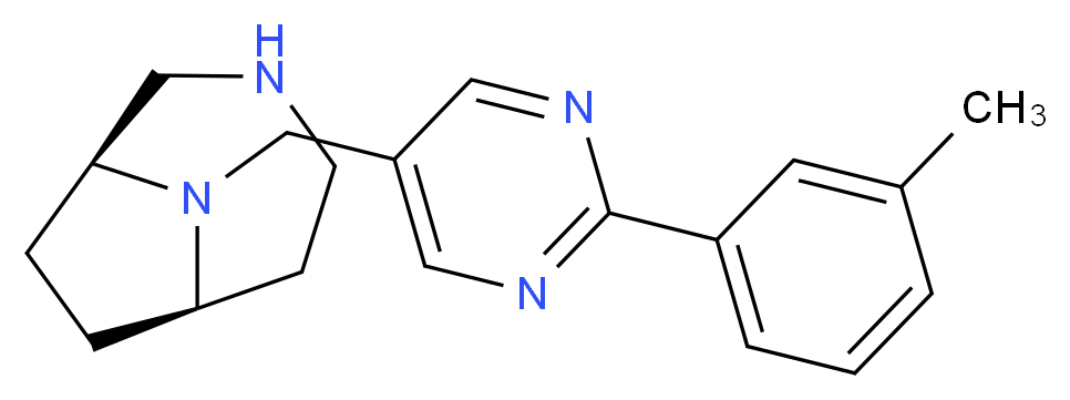 (1S*,6R*)-9-{[2-(3-methylphenyl)pyrimidin-5-yl]methyl}-3,9-diazabicyclo[4.2.1]nonane_Molecular_structure_CAS_)