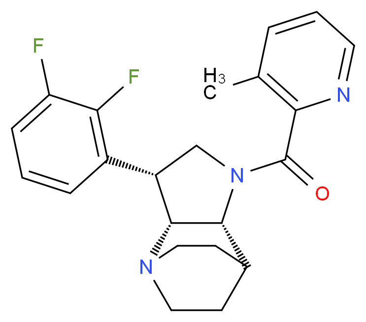 (3R*,3aR*,7aR*)-3-(2,3-difluorophenyl)-1-[(3-methylpyridin-2-yl)carbonyl]octahydro-4,7-ethanopyrrolo[3,2-b]pyridine_Molecular_structure_CAS_)