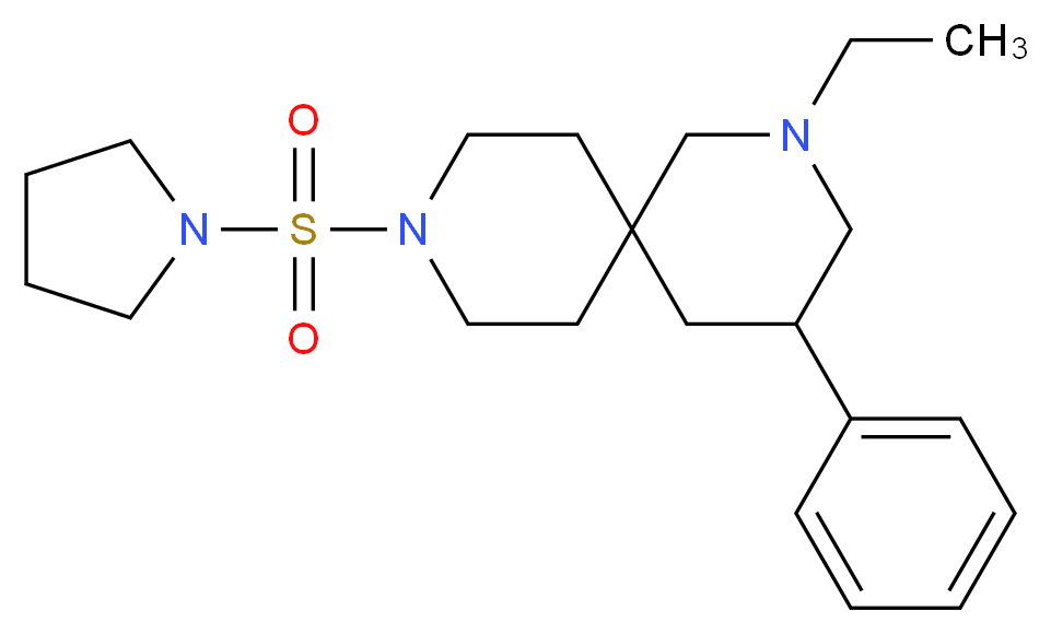 2-ethyl-4-phenyl-9-(pyrrolidin-1-ylsulfonyl)-2,9-diazaspiro[5.5]undecane_Molecular_structure_CAS_)