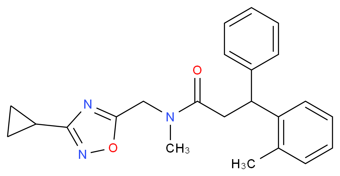 N-[(3-cyclopropyl-1,2,4-oxadiazol-5-yl)methyl]-N-methyl-3-(2-methylphenyl)-3-phenylpropanamide_Molecular_structure_CAS_)