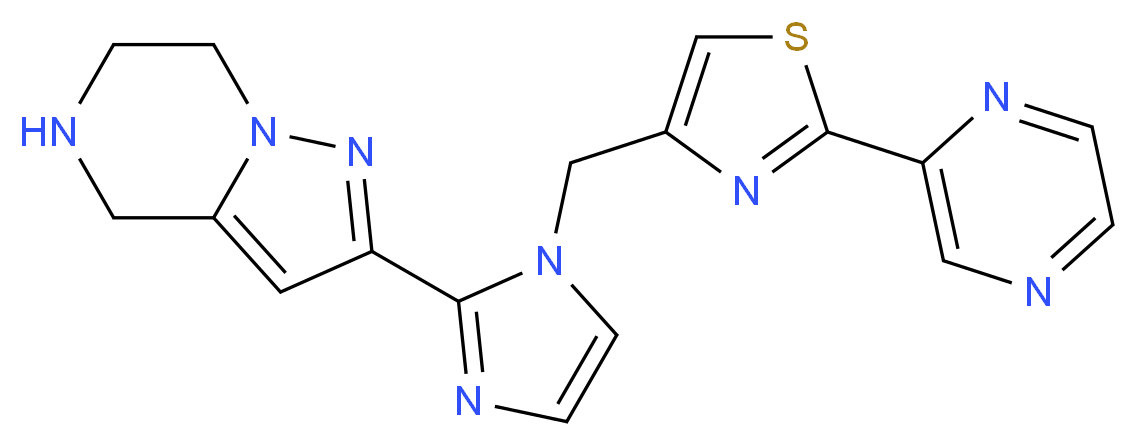 2-(1-{[2-(2-pyrazinyl)-1,3-thiazol-4-yl]methyl}-1H-imidazol-2-yl)-4,5,6,7-tetrahydropyrazolo[1,5-a]pyrazine_Molecular_structure_CAS_)
