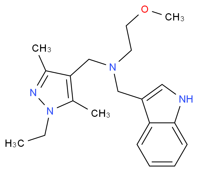 N-[(1-ethyl-3,5-dimethyl-1H-pyrazol-4-yl)methyl]-N-(1H-indol-3-ylmethyl)-2-methoxyethanamine_Molecular_structure_CAS_)