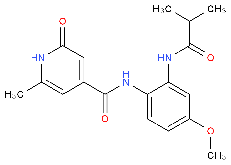 N-[2-(isobutyrylamino)-4-methoxyphenyl]-6-methyl-2-oxo-1,2-dihydropyridine-4-carboxamide_Molecular_structure_CAS_)