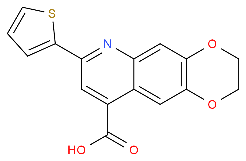 7-thien-2-yl-2,3-dihydro[1,4]dioxino[2,3-g]quinoline-9-carboxylic acid_Molecular_structure_CAS_)
