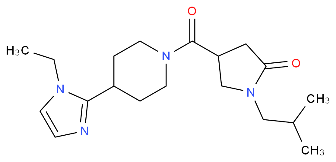 4-{[4-(1-ethyl-1H-imidazol-2-yl)piperidin-1-yl]carbonyl}-1-isobutylpyrrolidin-2-one_Molecular_structure_CAS_)