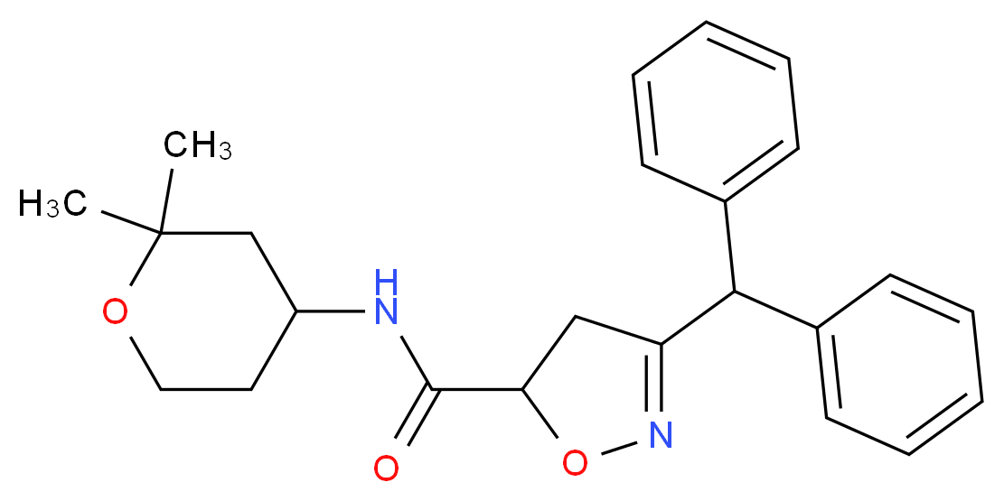 N-(2,2-dimethyltetrahydro-2H-pyran-4-yl)-3-(diphenylmethyl)-4,5-dihydro-5-isoxazolecarboxamide_Molecular_structure_CAS_)