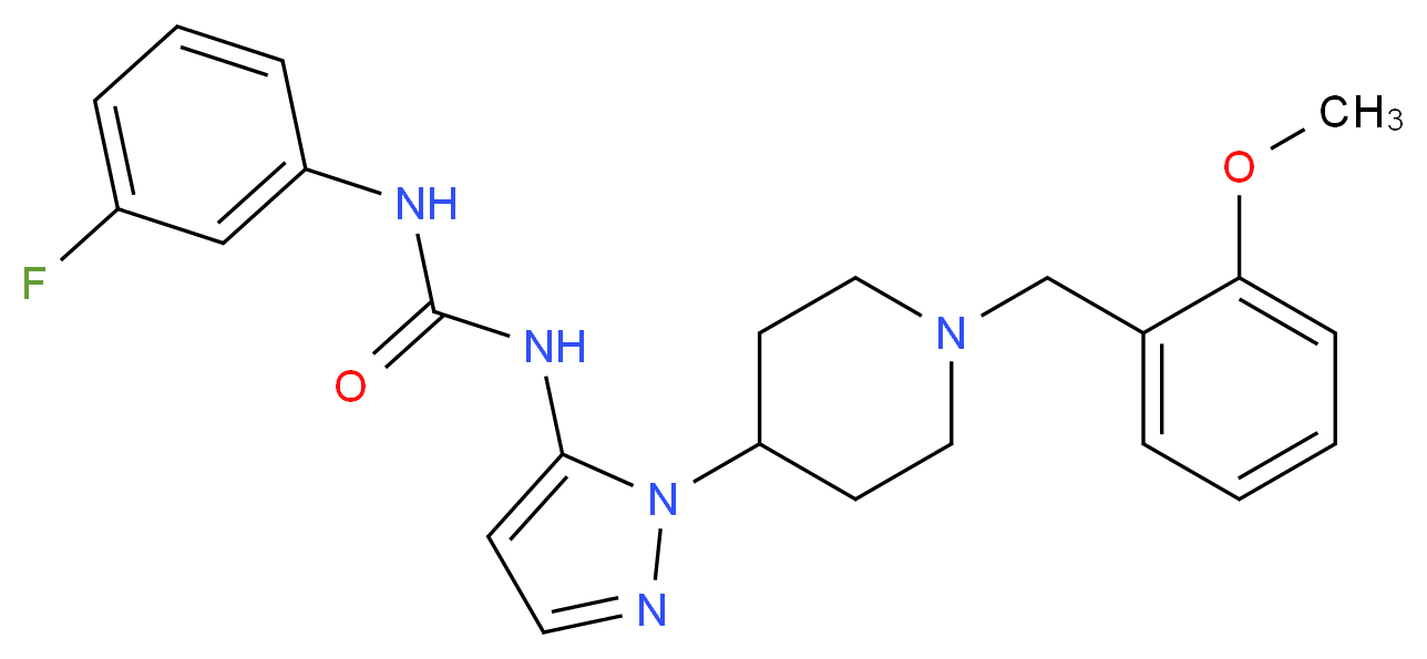 N-(3-fluorophenyl)-N'-{1-[1-(2-methoxybenzyl)-4-piperidinyl]-1H-pyrazol-5-yl}urea_Molecular_structure_CAS_)