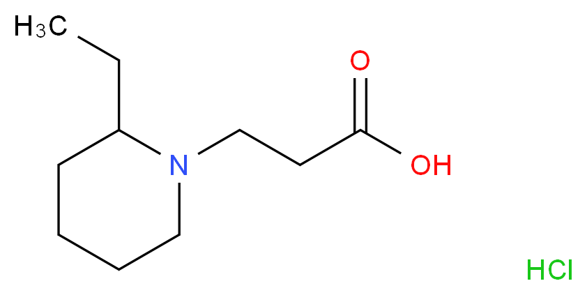 3-(2-Ethylpiperidin-1-yl)propanoic acid hydrochloride_Molecular_structure_CAS_)