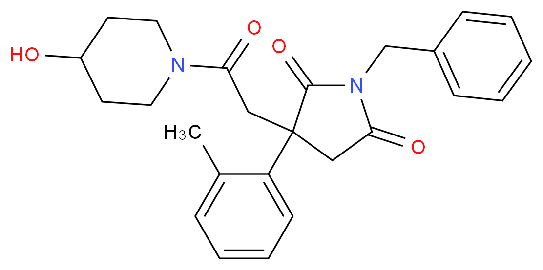 1-benzyl-3-[2-(4-hydroxy-1-piperidinyl)-2-oxoethyl]-3-(2-methylphenyl)-2,5-pyrrolidinedione_Molecular_structure_CAS_)