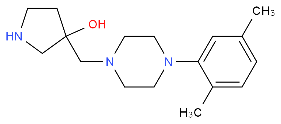 3-{[4-(2,5-dimethylphenyl)piperazin-1-yl]methyl}pyrrolidin-3-ol_Molecular_structure_CAS_)
